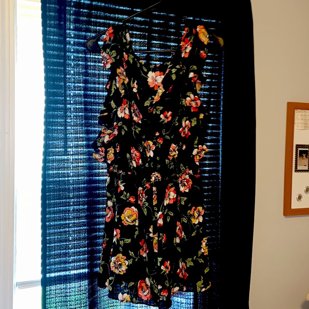Black floral romper.